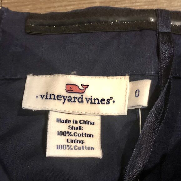 Vineyard Vines Strapless Top 0 Nautical Navy Jacquard Back Zip NWT - Picture 5 of 13